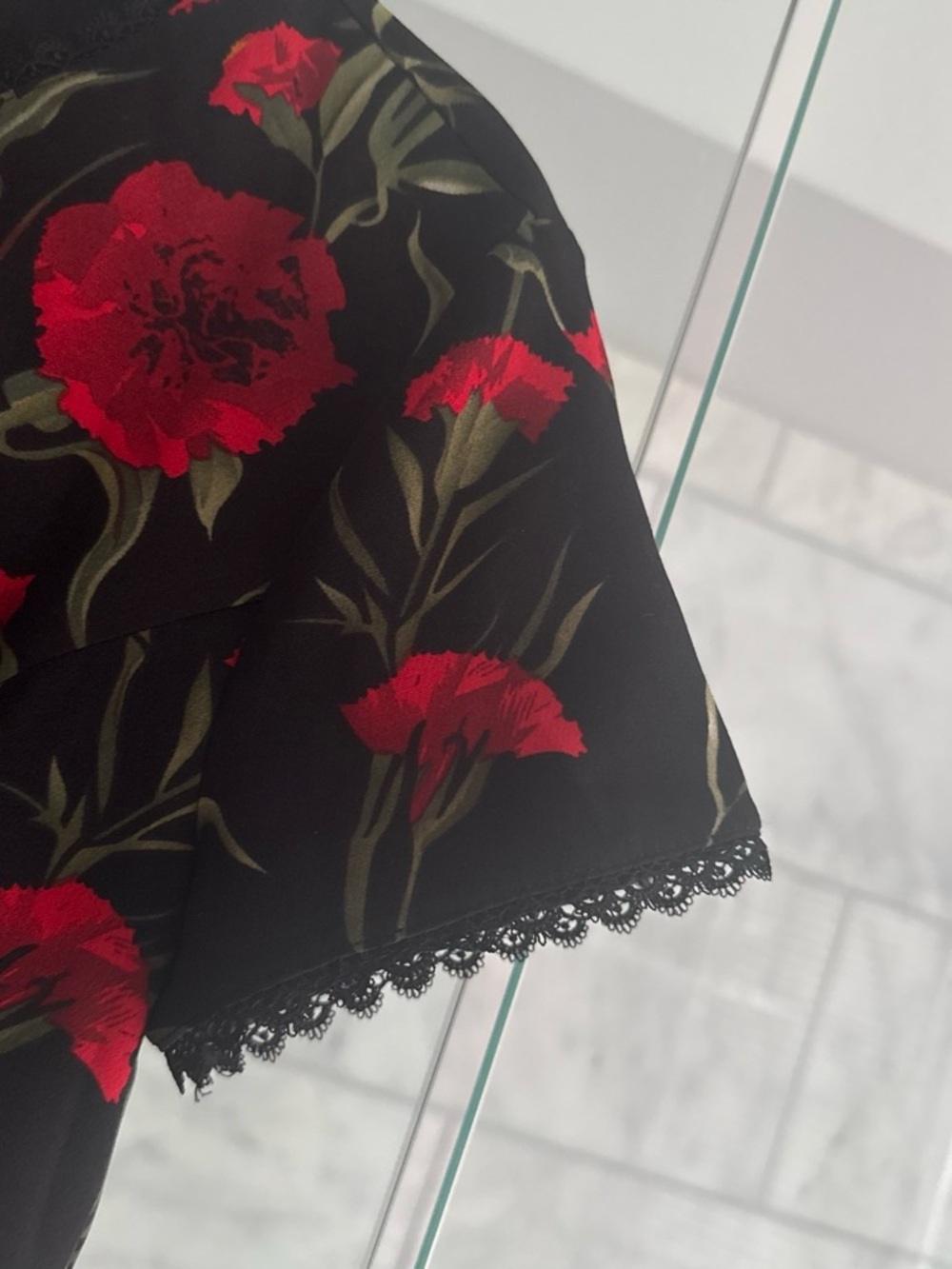 Lulu's Black Mini Dress with Red Floral Print - Picture 4 of 8